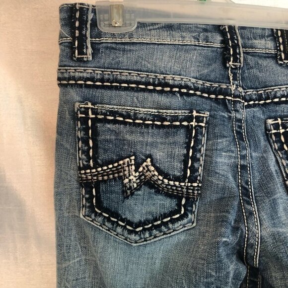 Miss Me Boyfriend Bermuda Denim  Med Wash Shorts Ladies 26 - Picture 8 of 14